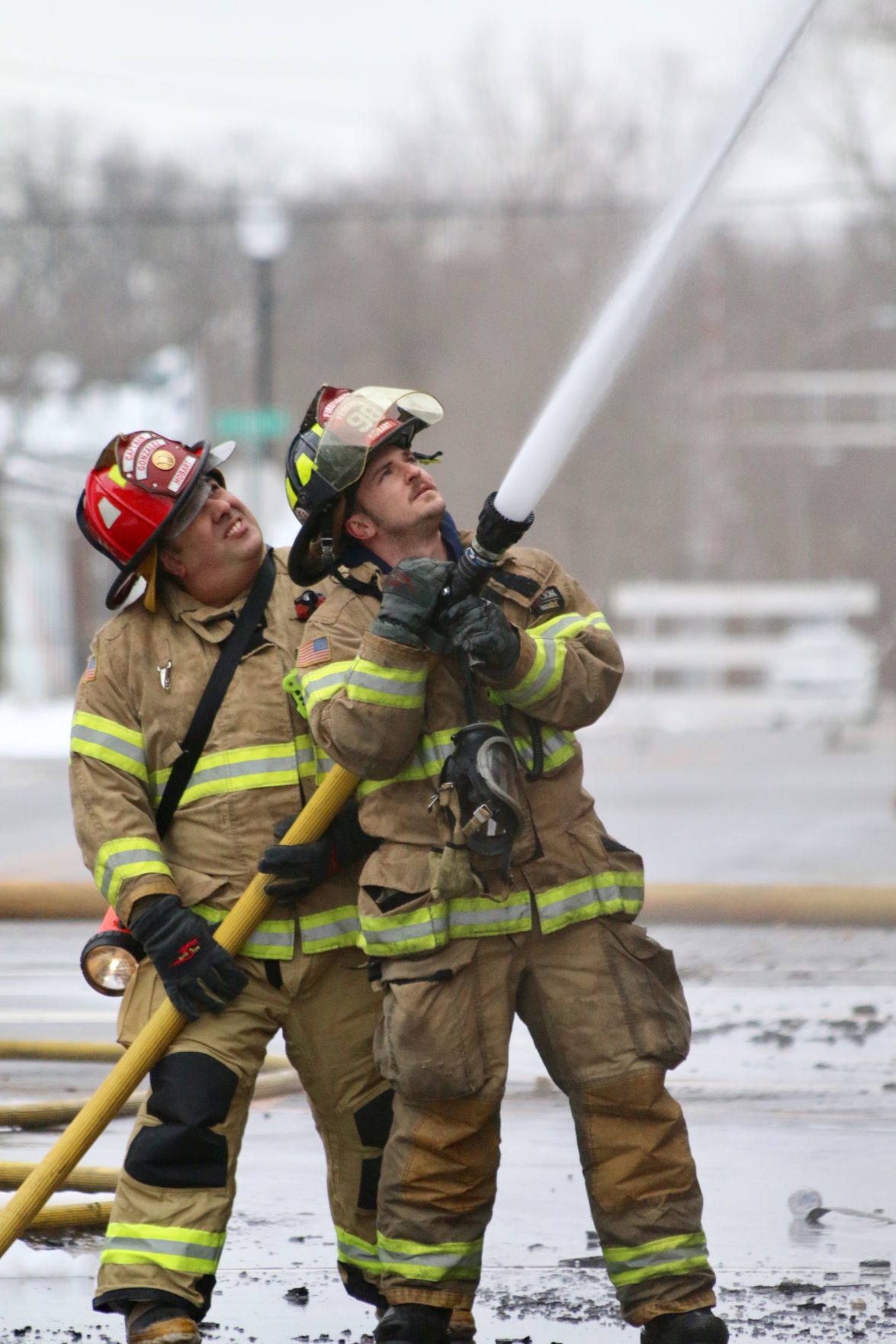 Crews battle fire at the Copper Penny in Hobart